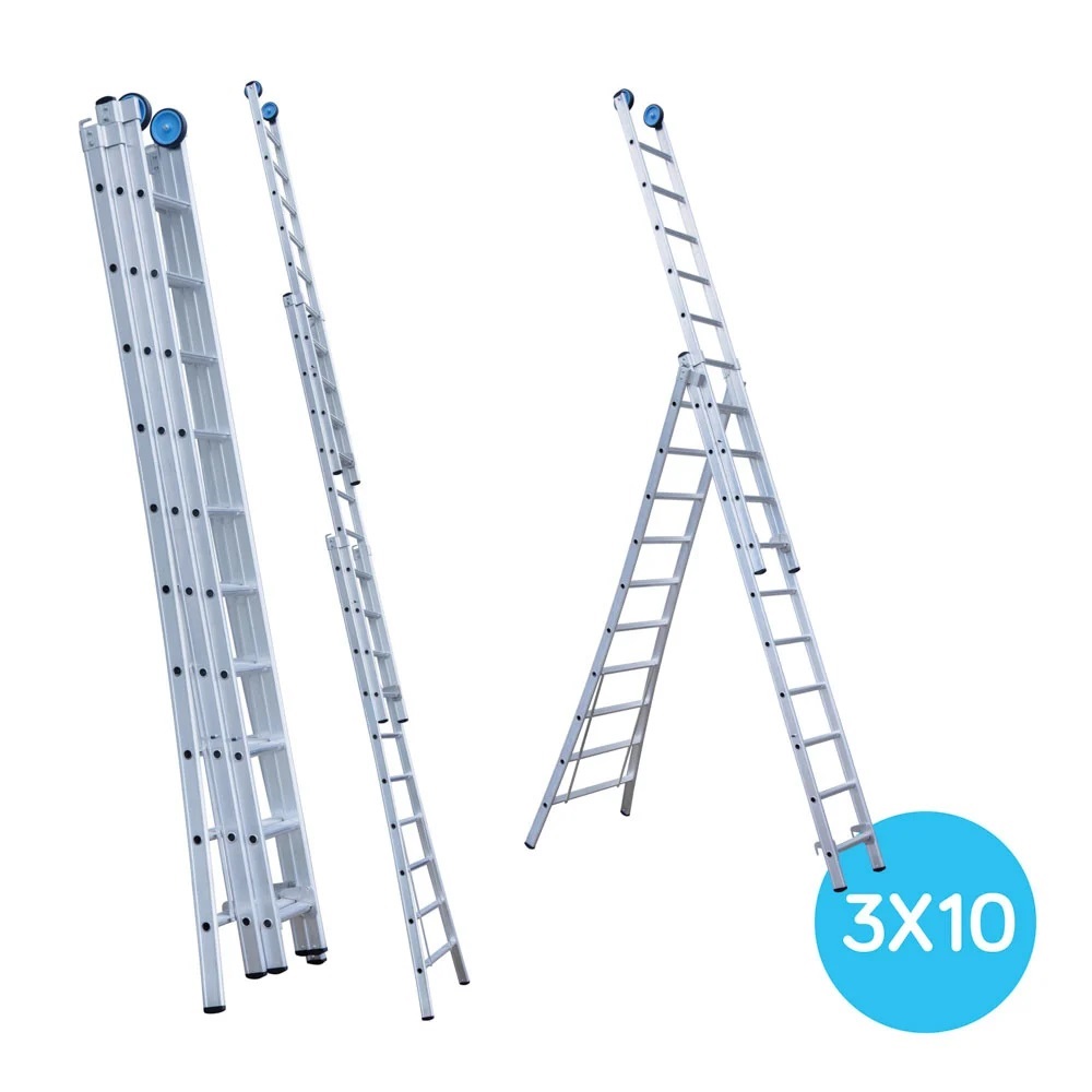 Maxall ladder 3 x 10 sports uitgebogen max. lengte 6,25 mtr