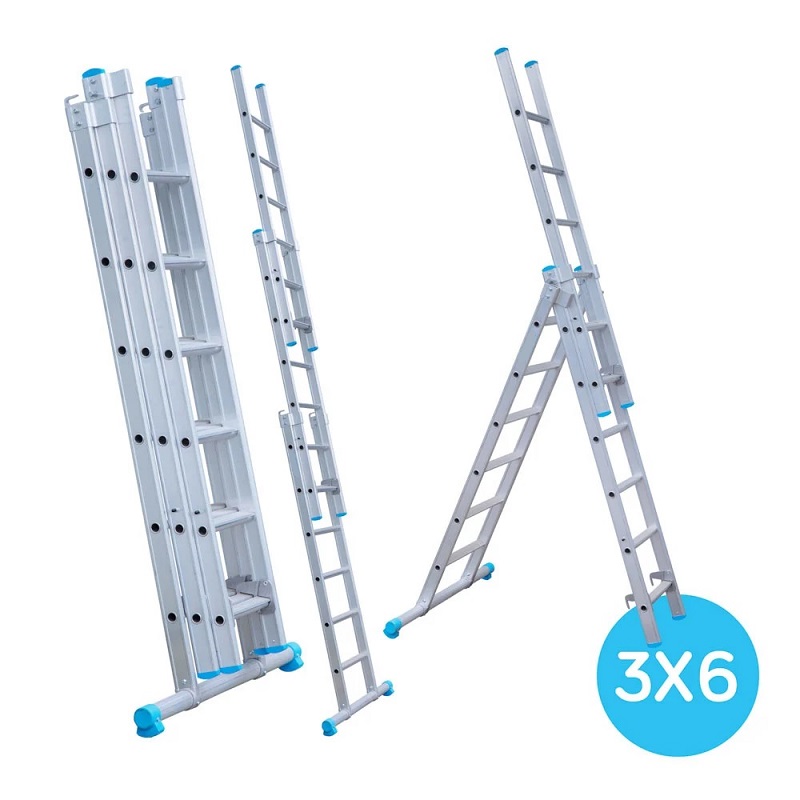 Maxall ladder 3 x 6 sports rechte uitvoering max. lengte 3,25 mtr