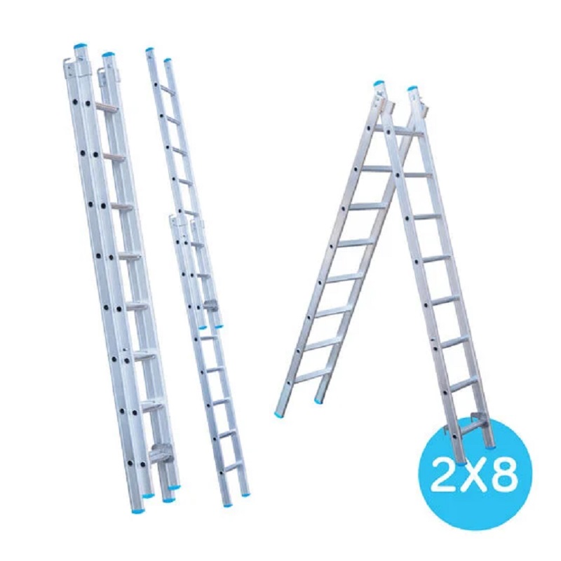 Maxall ladder 2 x 8 sports rechte uitvoering  max. lengte  3,50 mtr