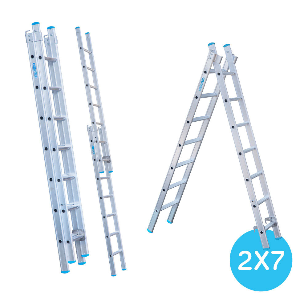 Maxall ladder 2 x 7 sports rechte uitvoering  max. lengte  3,25 mtr