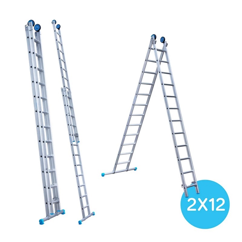 Maxall ladder 2 x 12 sports rechte uitvoering  max. lengte  5,50 mtr