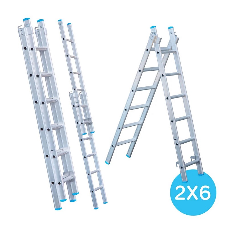 Maxall ladder 2 x 6 sports rechte uitvoering  max. lengte  2,75 mtr