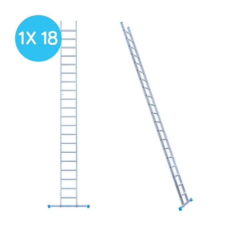 Maxall ladder 1 x 8 sports rechte uitvoering  lengte 4,75 mtr
