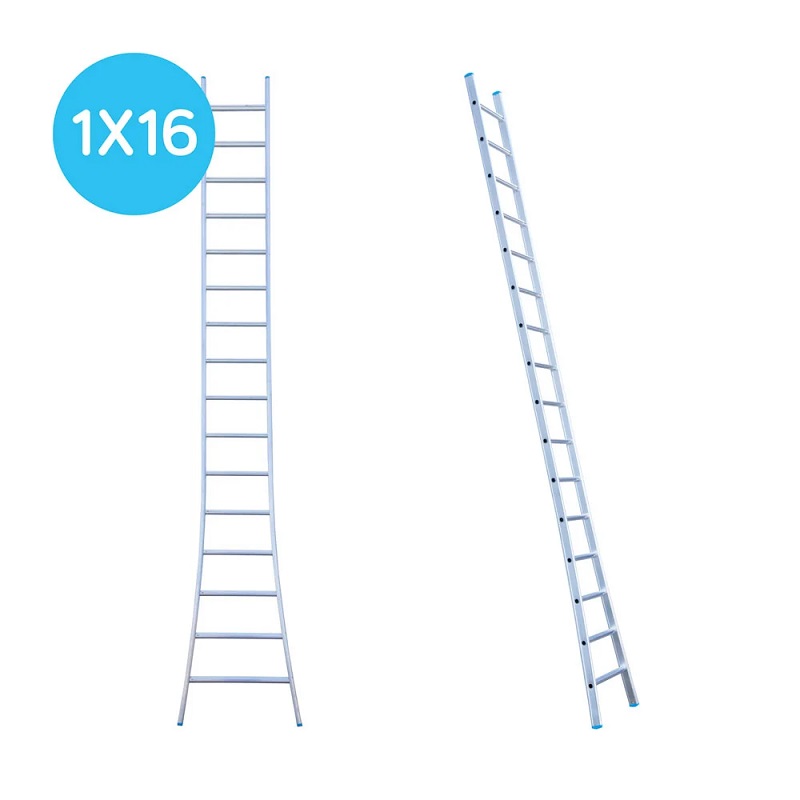 Maxall ladder 1 x 16 sportsuitgebogenlengte 4,25 mtr