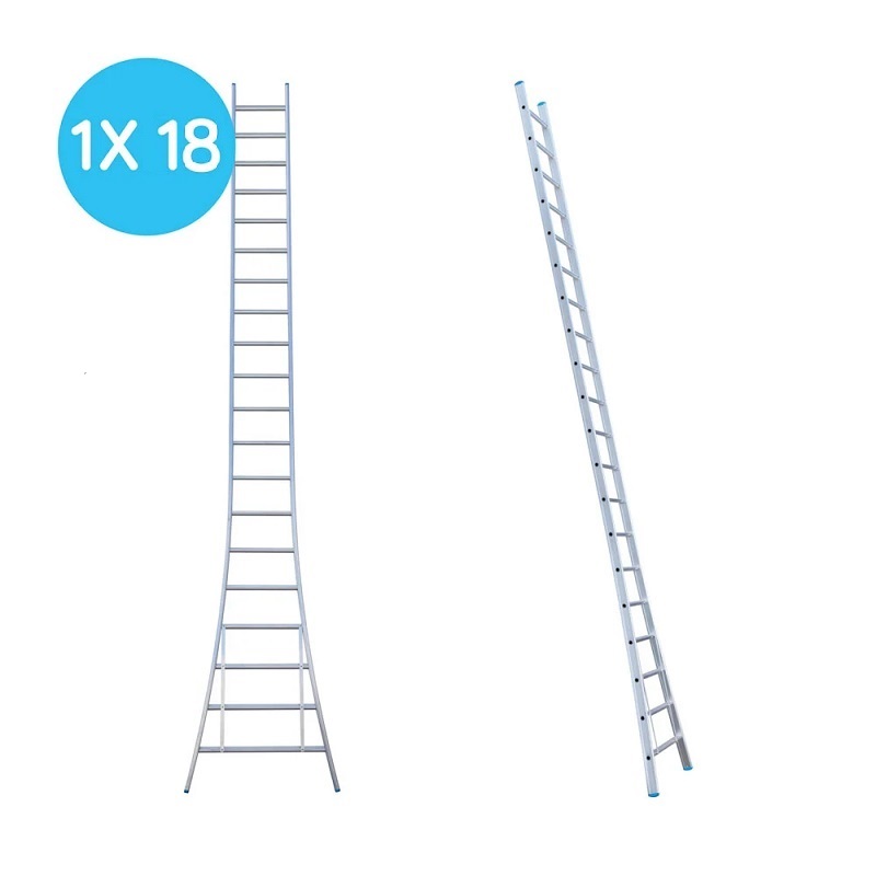 Maxall ladder 1 x 18 sportuitgebogenlengte 4,75 mtr